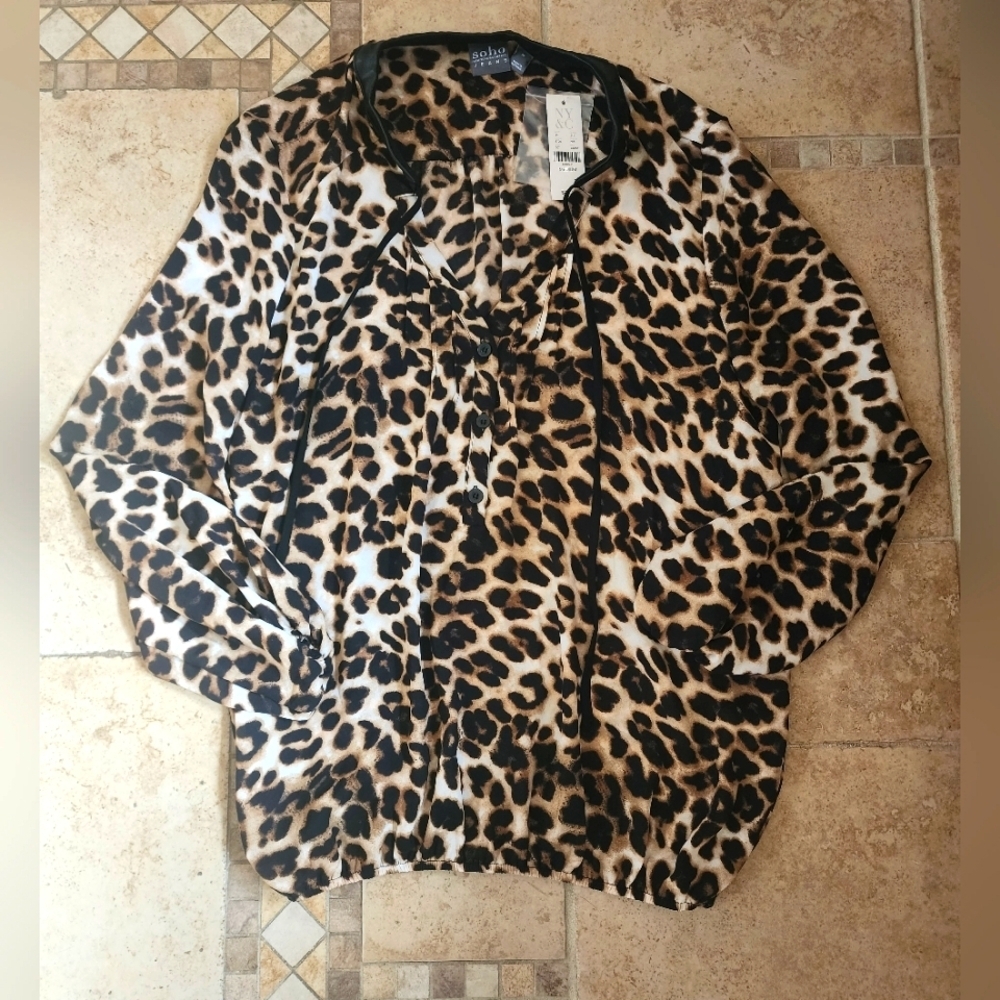 Leopard Print Blouse - Picture 1 of 5